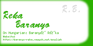 reka baranyo business card